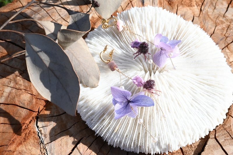 紫晨之恋 - 耳环/耳夹 - 其他金属 紫色