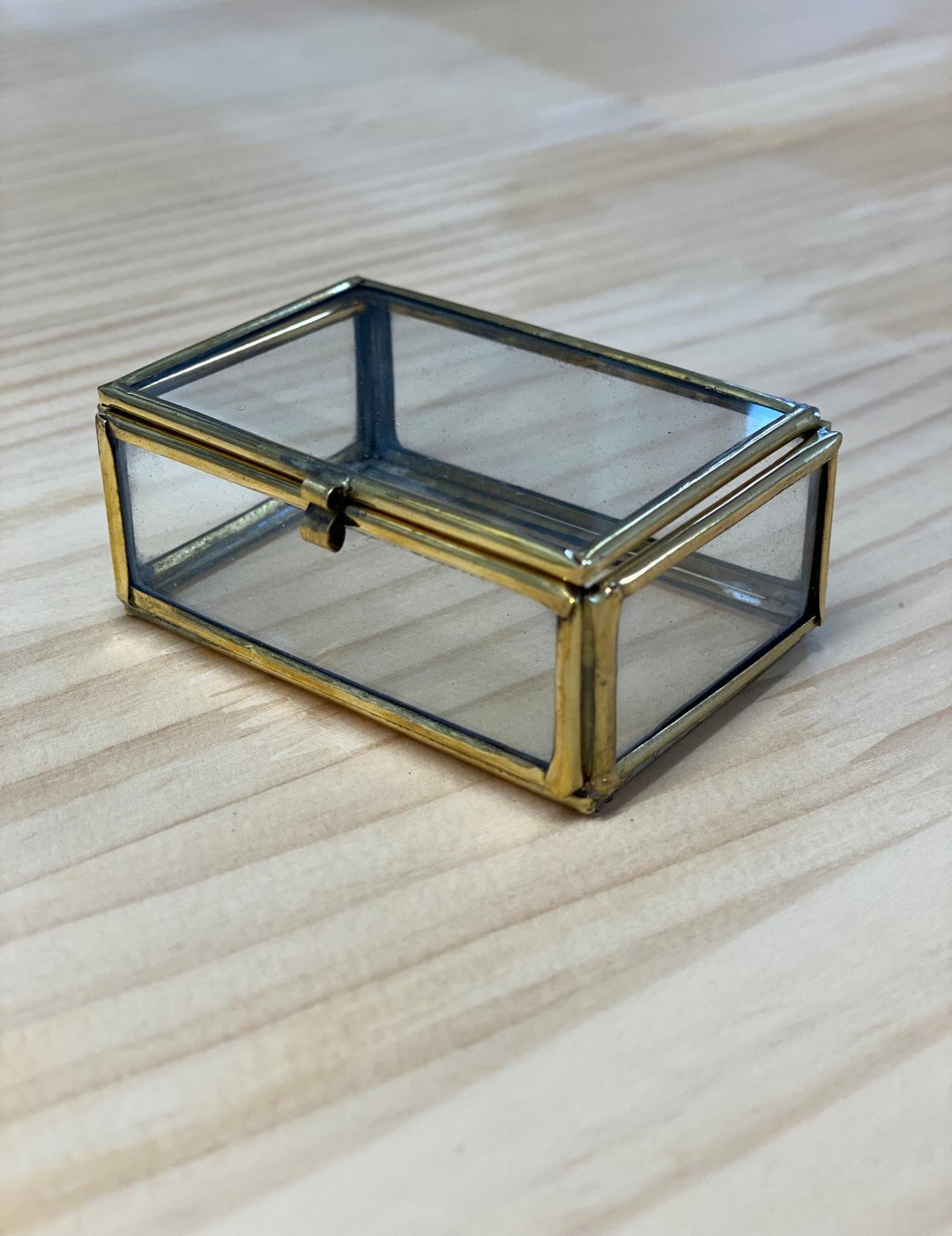 Glass box case rectangular (M size) - 收纳用品 - 玻璃 金色