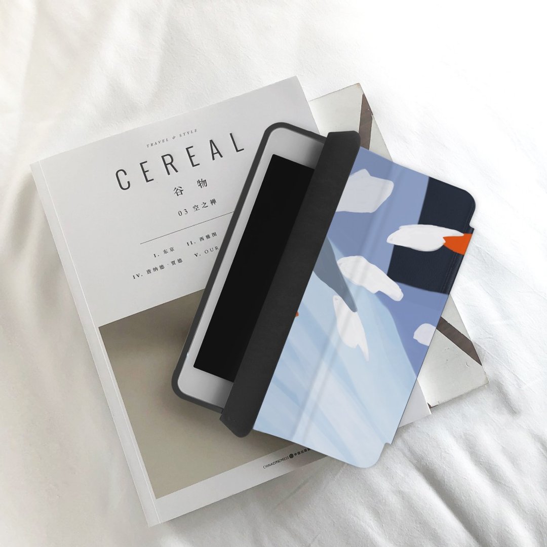 iPad case 12.9/Air5/iPad 9/mini 7 洋溢夏日气息皮革平板保护套 - 平板/电脑保护壳 - 其他材质 蓝色