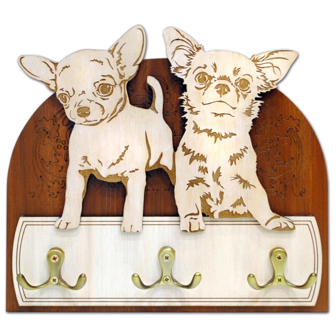 Chihuahua Hanger / holder leashes, rack key of wood - 衣架/挂勾 - 木头 