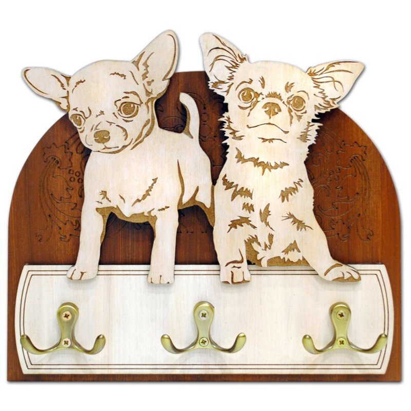 Chihuahua Hanger / holder leashes, rack key of wood - 衣架/挂勾 - 木头 