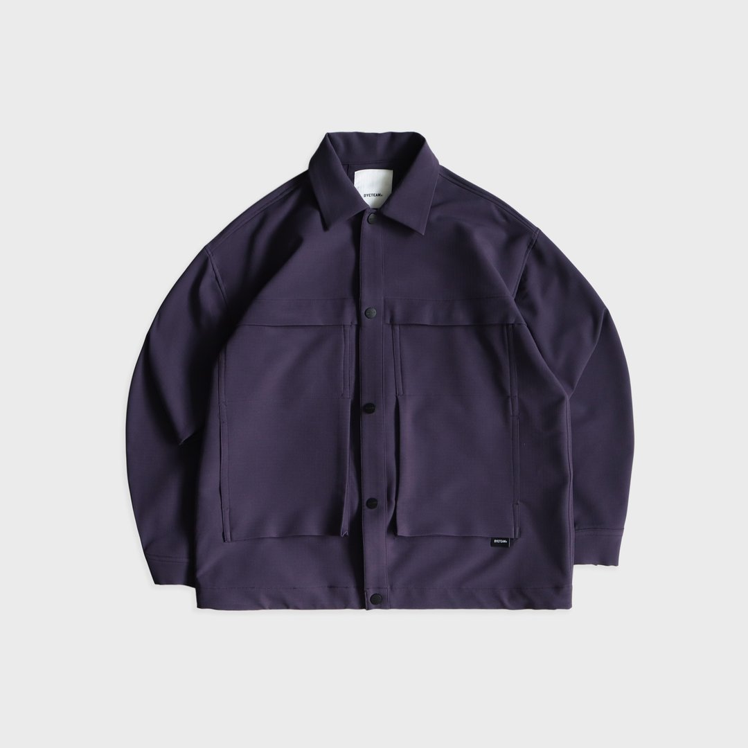 DYCTEAM - RePET Plaid loose patchwork shirt jacket (purple) - 男装衬衫 - 其他材质 紫色