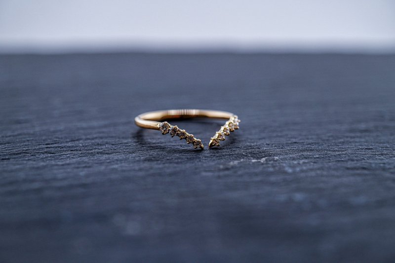 K18天然钻石民俗戒指G-001 - 戒指 - 其他金属 金色