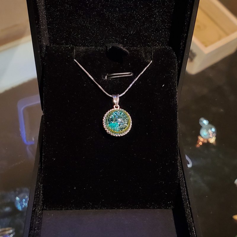 毛发琉璃项链(小)(9mm)(925纯银)(定制化/纪念品)(含礼盒) - 项链 - 玻璃 多色