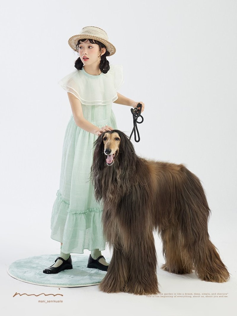 致爱丽丝 法式大领 无袖洋裙 - 洋装/连衣裙 - 其他人造纤维 蓝色