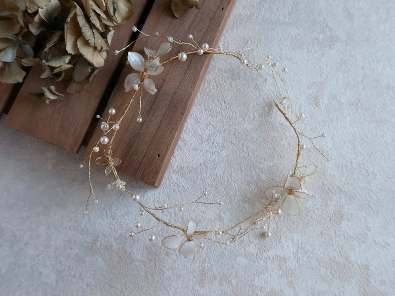 花环似如花- 花冠 手作新娘饰品 礼物 新娘头饰/伴娘配饰 摆设 - 发饰 - 树脂 白色