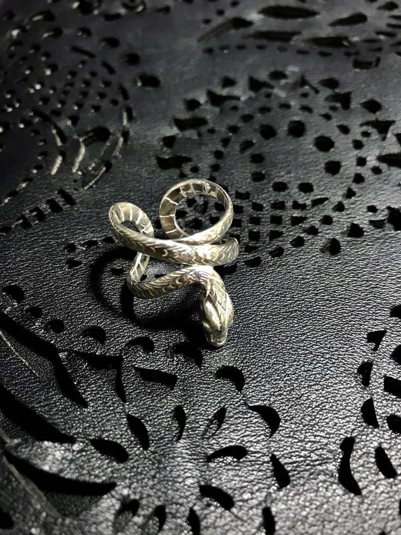 【灵蛇系列】大戒指 - 戒指 - 纯银 银色