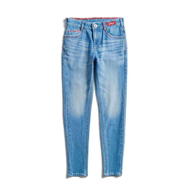 EDWIN 男款 东京红 迦绩弹力机能极窄管裤 (拔浅蓝) - 男士长裤 - 棉．麻 蓝色