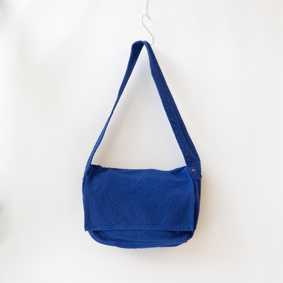 News Paper Bag L [Ruri] (VC-5L) - 侧背包/斜挎包 - 棉 蓝色