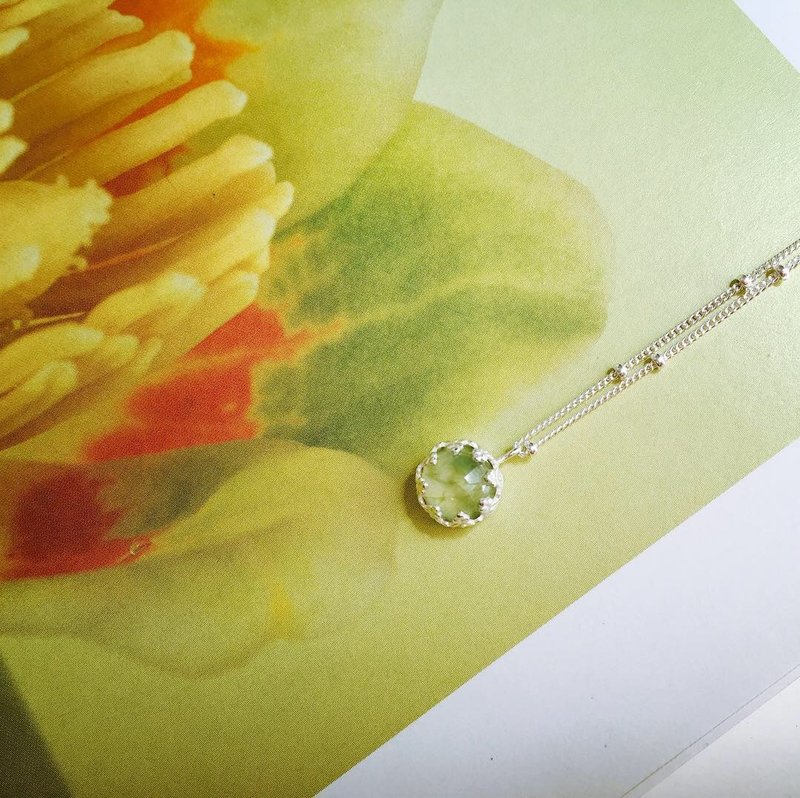 925纯银 可口青葡萄【 葡萄石项链 】 - 项链 - 其他金属 绿色