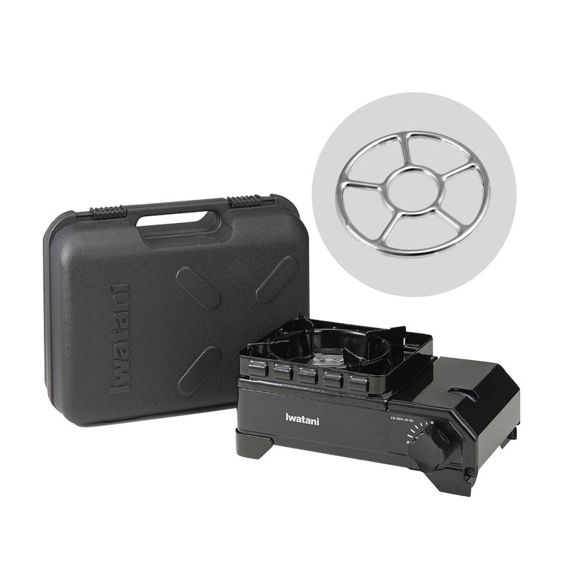 【Iwatani岩谷】Jr.迷你黑武士磁式瓦斯炉2.3kW-附收纳盒&炉架 - 露营用品 - 其他材质 黑色