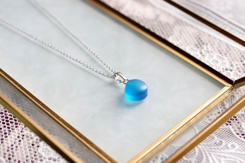 树脂艺术 海玻璃风格坠饰・过于晴朗的天空 - 项链 - 树脂 蓝色