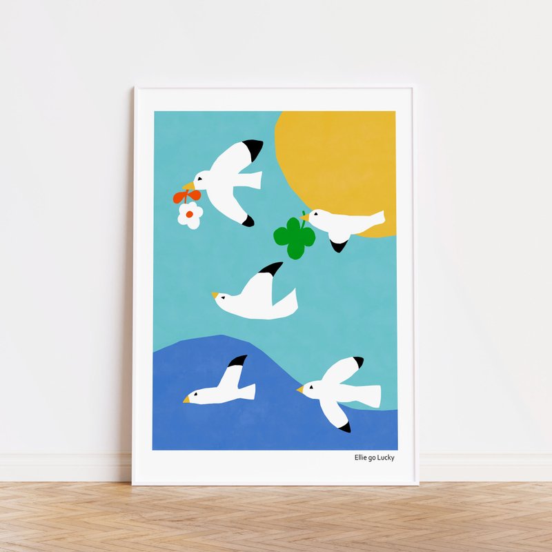艺术印刷品/鸟类/插画海报A3,A2 - 海报/装饰画/版画 - 纸 蓝色
