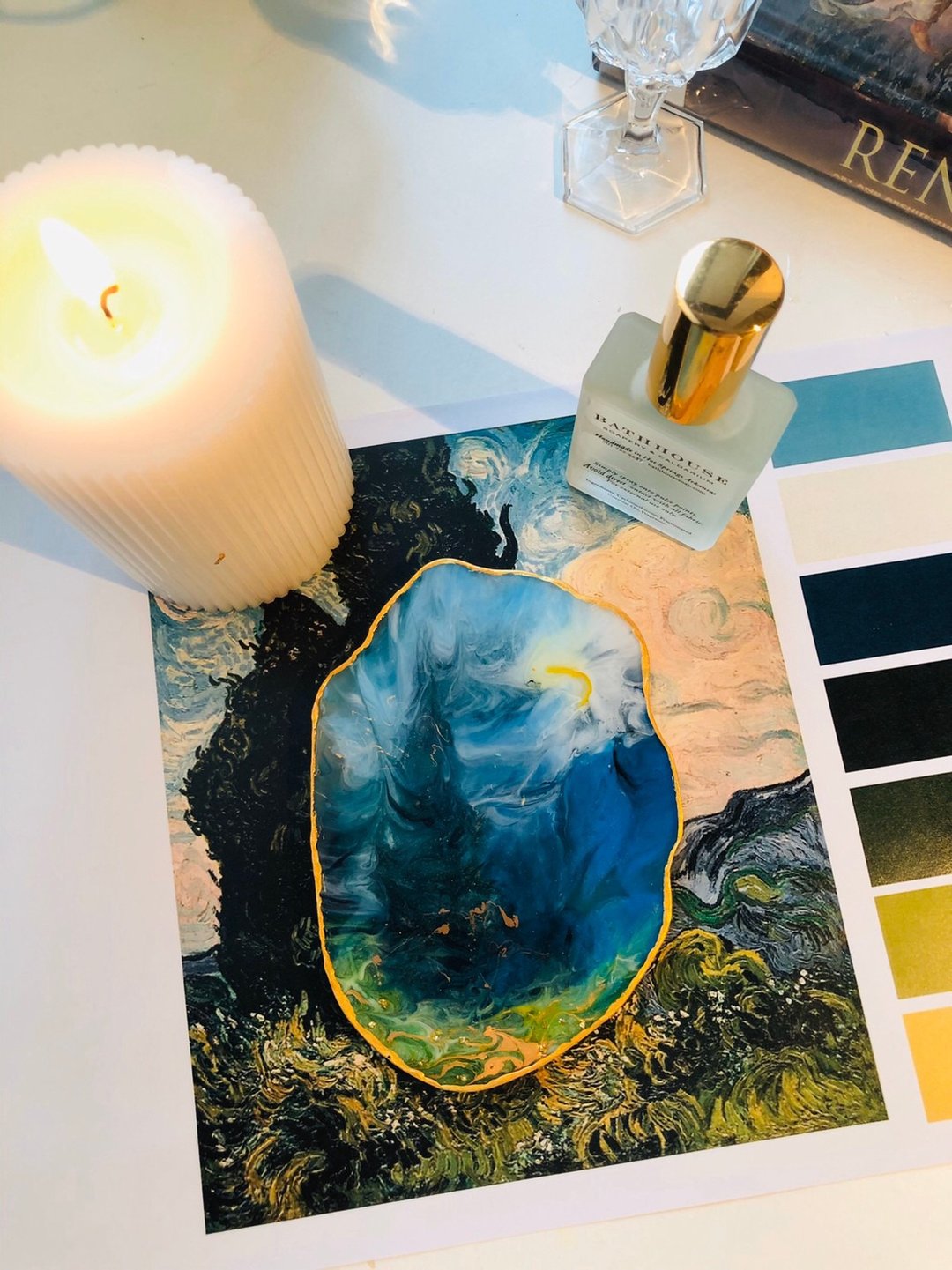 Resin Art Coaster Jewelry Tray - 其他 - 其他材质 蓝色