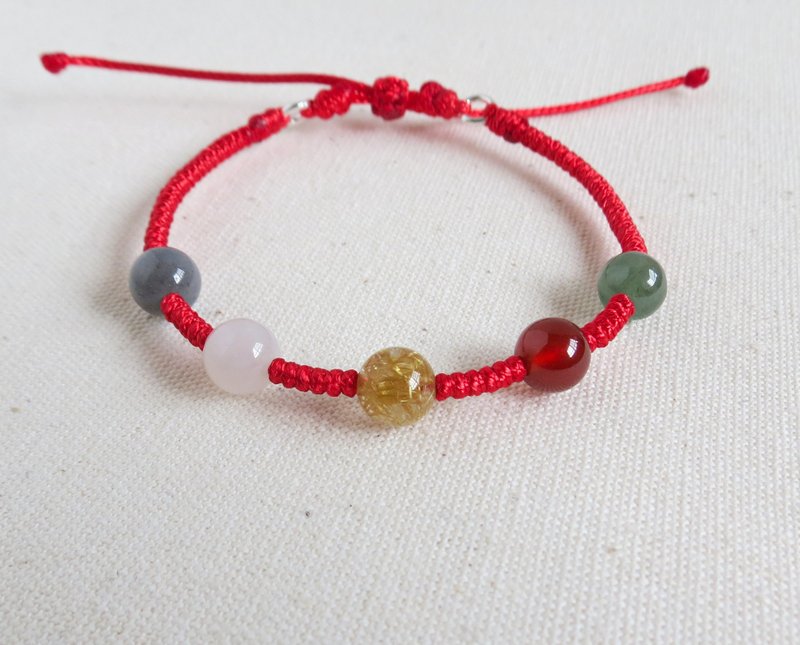 本命年【开运五行珠】韩国蜡线手链*SJ47*招财、避邪、防小人 - 手链/手环 - 宝石 多色