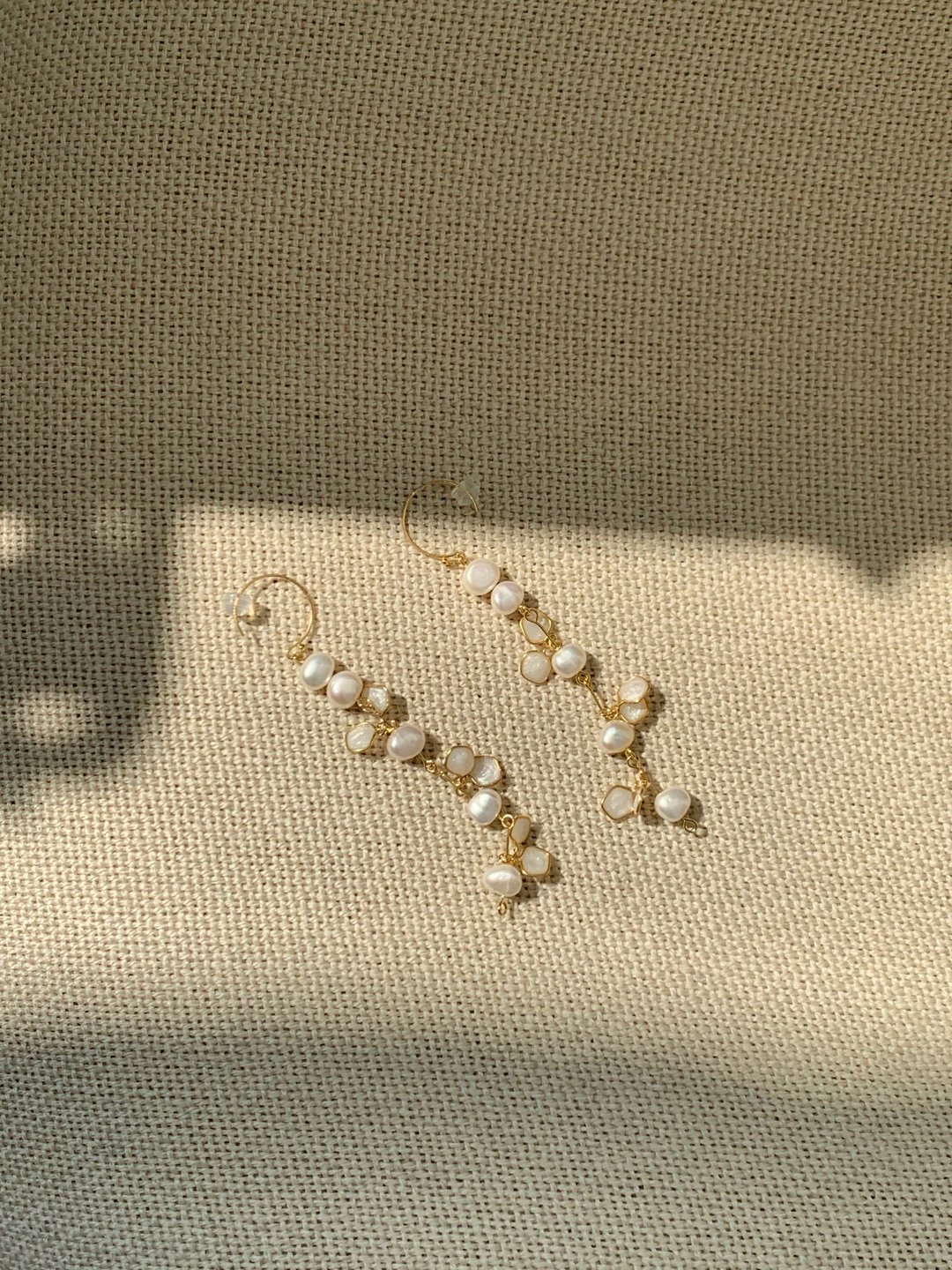准备好冒险了吗 /耳夹可 珍珠耳环 婚礼饰品 树脂耳环 夹式耳环 - 耳环/耳夹 - 珍珠 白色