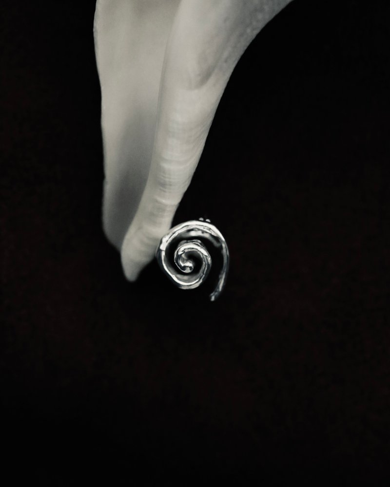 Tidal Coil Earrings | 潮蜷耳环 - 耳环/耳夹 - 纯银 银色