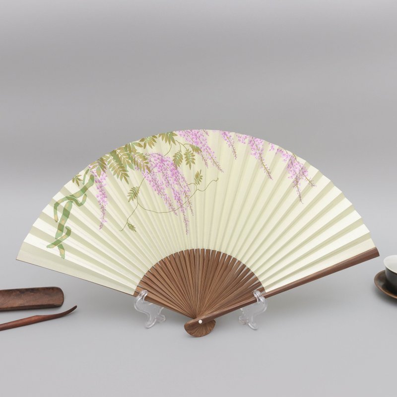 京都花朵京扇子-藤 - 扇子 - 纸 