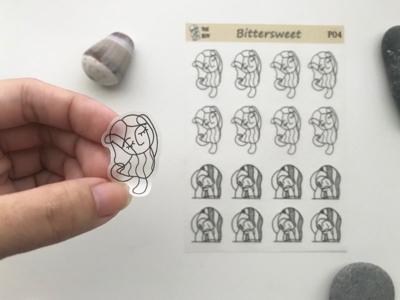 The Boy- 苦乐一半 和纸割型贴纸 - 贴纸 - 纸 白色