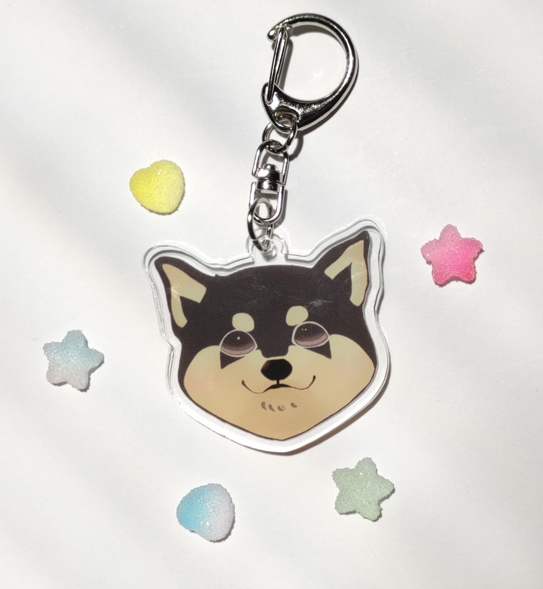 Acrylic key chain [Kuroshiba] - 钥匙链/钥匙包 - 压克力 黑色