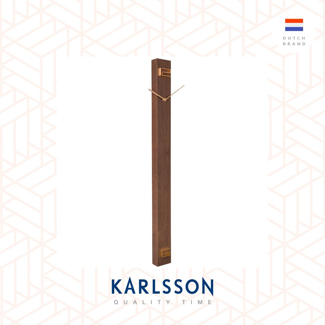 荷兰Karlsson Wall clock L90cm Discreet Long dark wood - 时钟/闹钟 - 木头 咖啡色