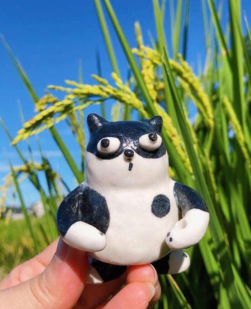 奔驰猫 线香座 干燥花 - 玩偶/公仔 - 瓷 白色