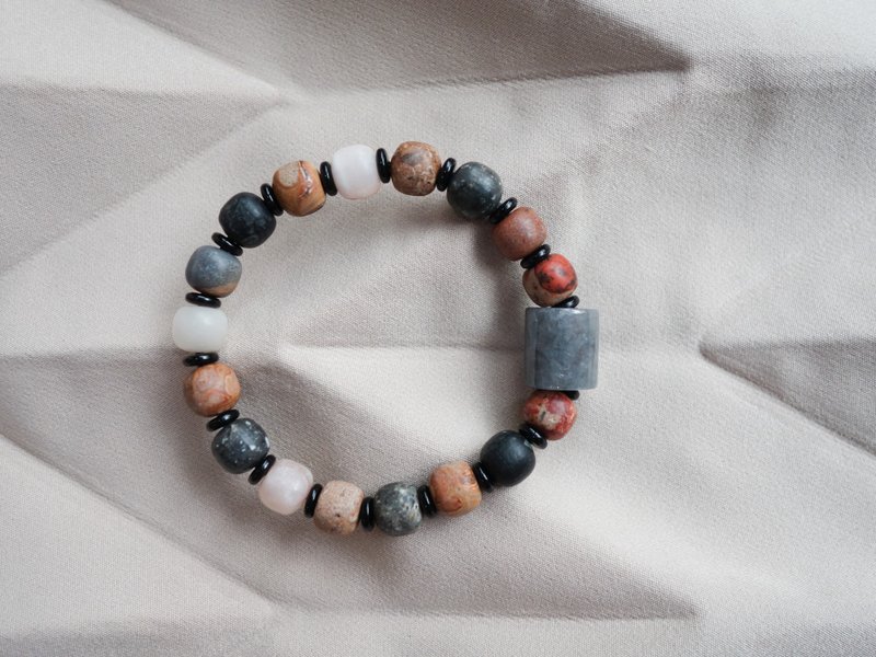 路路通乌鸡天然翡翠・龙宫舍利串珠手链・缅甸玉 - 手链/手环 - 玉石 