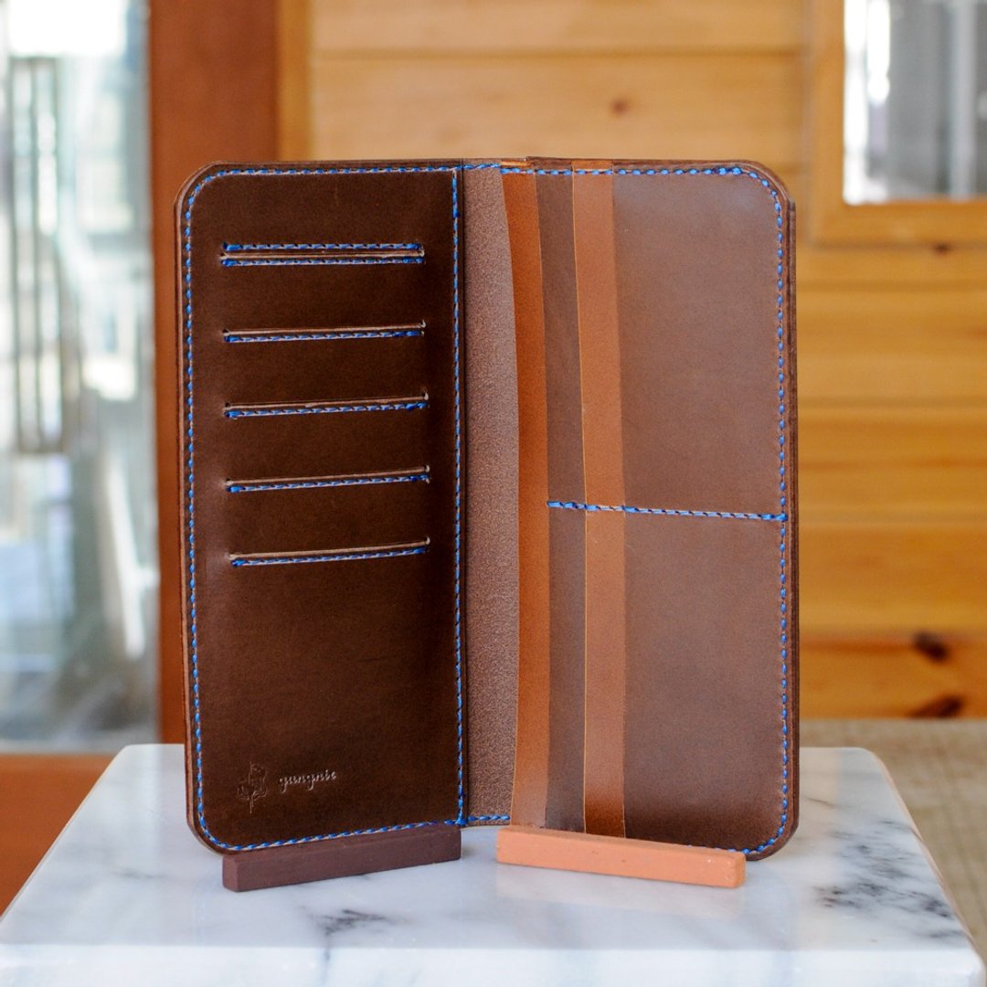Card and bill wallet No.3 Buttero - 皮夹/钱包 - 真皮 咖啡色