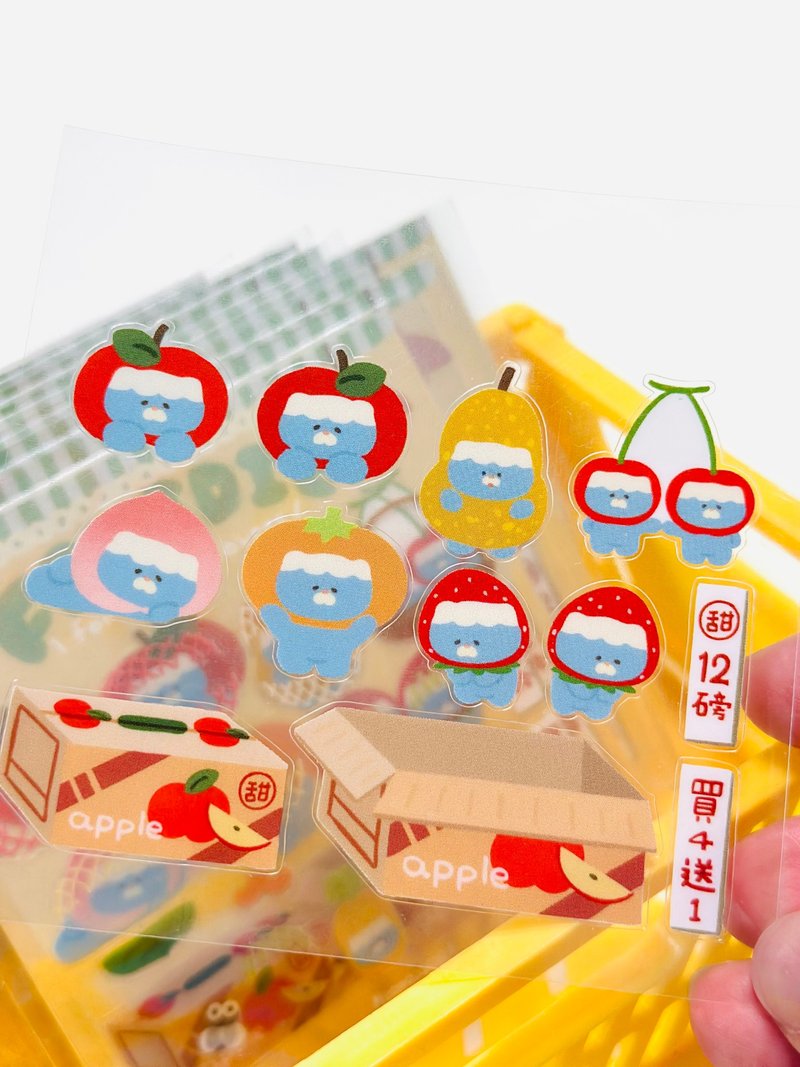 生果店 - 自由组合透明贴纸 - 贴纸 - 塑料 黄色