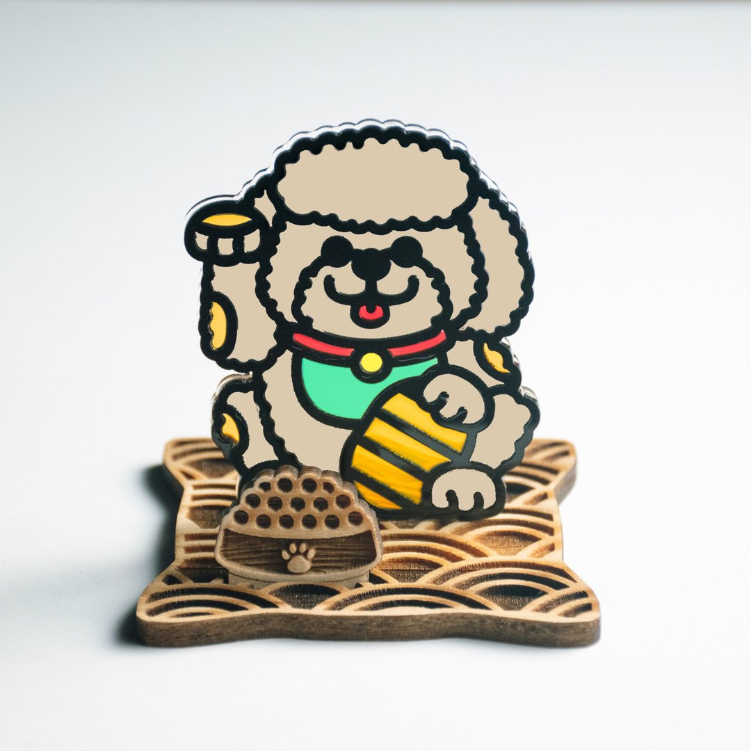招福貴婦犬 座台式 - 摆饰 - 压克力 多色