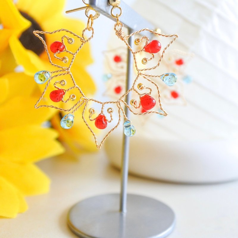 Iroka (Yuugure) wire accessory - 耳环/耳夹 - 其他金属 金色