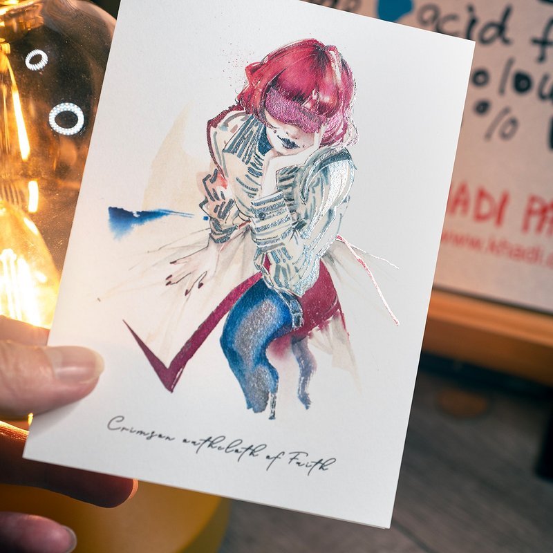 烫金明信片 -【信仰的血色立誓布】 - 卡片/明信片 - 纸 