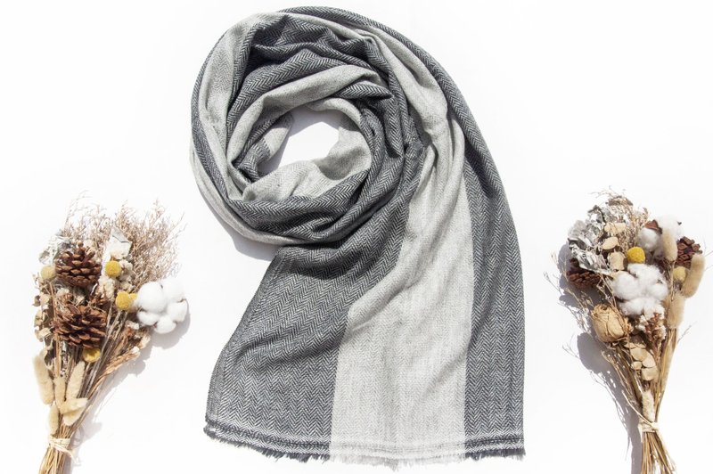喀什米尔Cashmere 针织围巾 纯羊毛围巾 手织围巾 编织围巾-日本 - 围巾/披肩 - 羊毛 多色