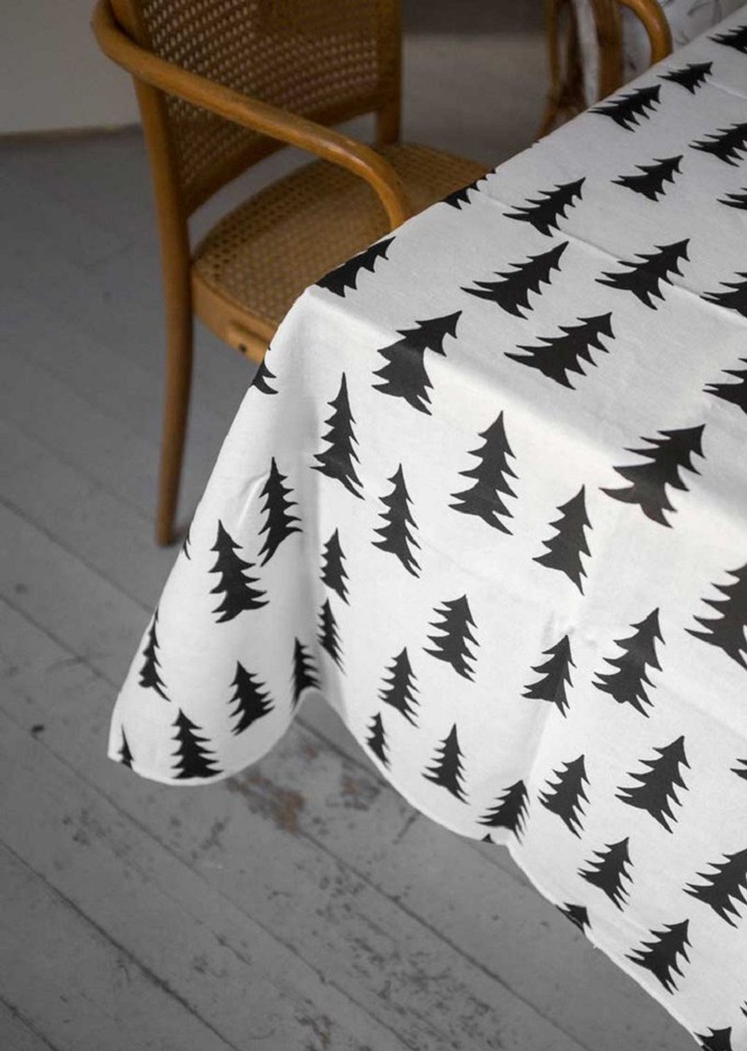 北欧设计师款–冷杉桌巾(147X350cm)Gran Tablecloth,Black - 餐垫/桌巾 - 棉 黑色