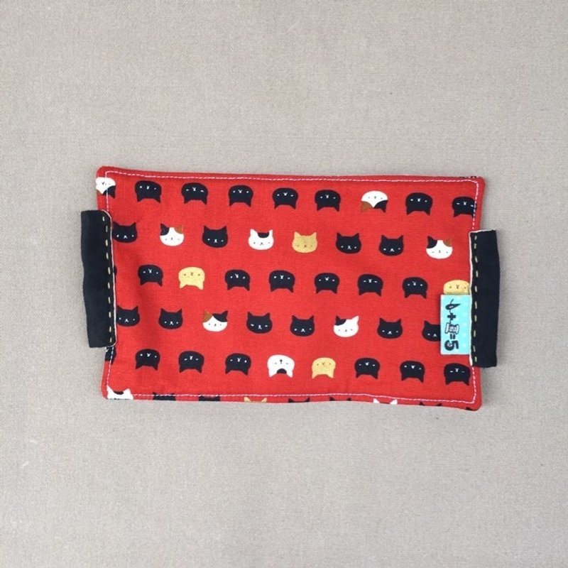 *猫咪脸谱红  双面口罩* - 口罩 - 棉．麻 红色