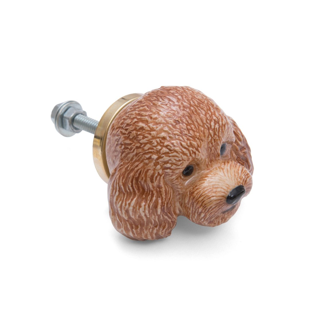 AndMary 门把-贵宾狗 礼盒装 Apricot  Poodle Doorknob - 其他 - 瓷 金色
