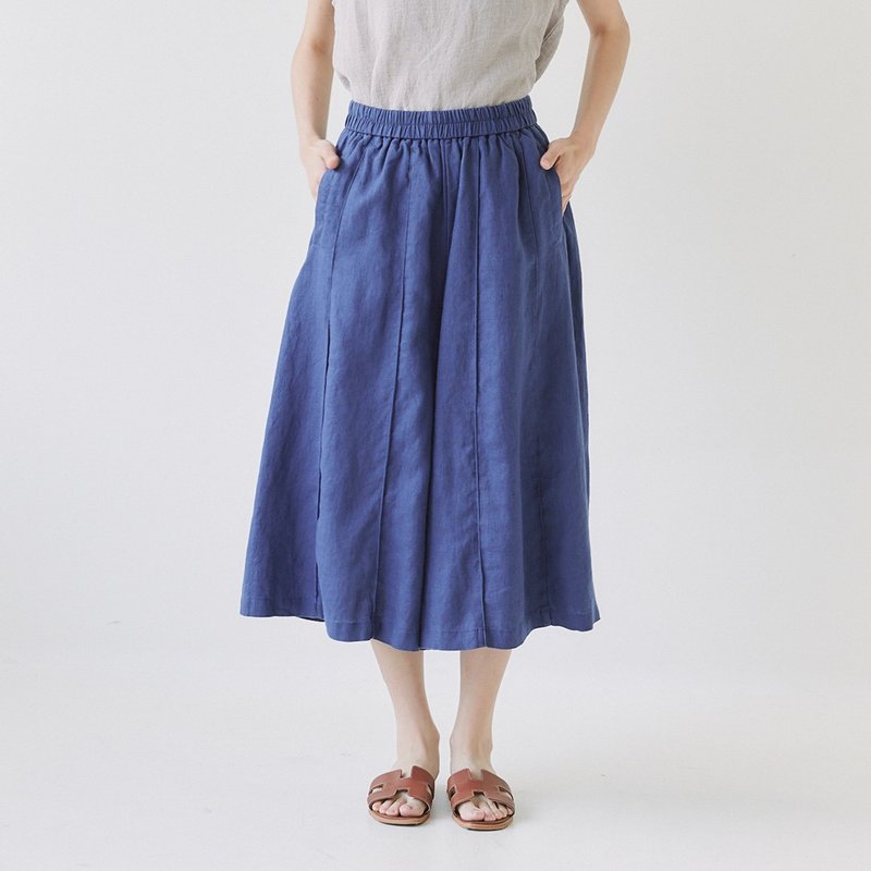 【Simply Yours】亚麻七分阔腿裤 蓝F - 女装长裤 - 其他材质 蓝色