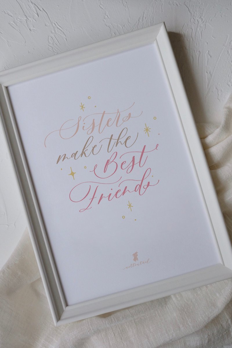 cottontail // Sisters make the best friends // 西洋书法印画 - 海报/装饰画/版画 - 纸 粉红色