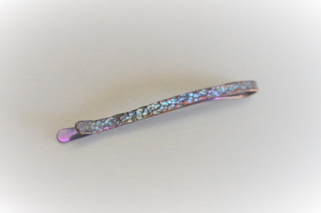 titanium hairpin・slightly grown-up pure titanium hairpin・fine hammer eyes・58mm - 发饰 - 其他金属 多色