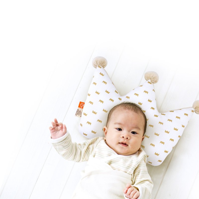 【hipopipo小西波 - 皇冠顶级有机棉系列】皇冠双面睡枕 - 婴儿床上用品 - 棉．麻 白色