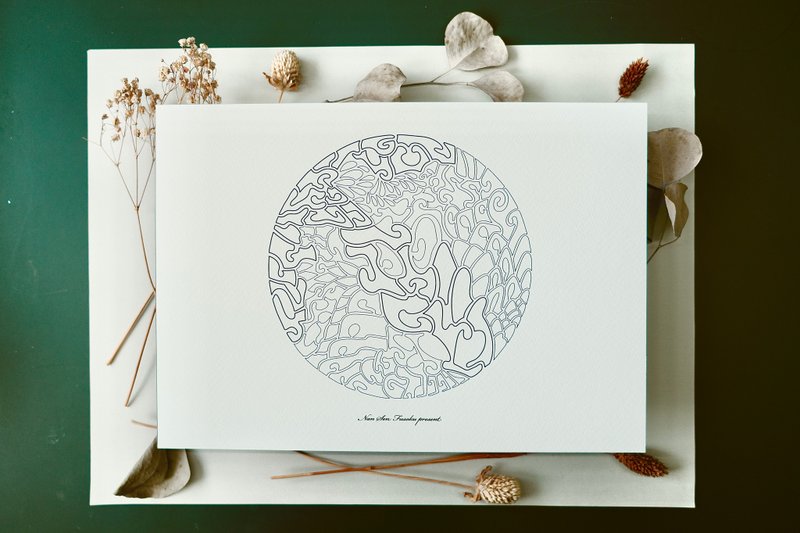 大人的着色图ON.2/A4线稿/居家摆饰/挂画/海报/DIY着色/灵性 - 海报/装饰画/版画 - 纸 灰色