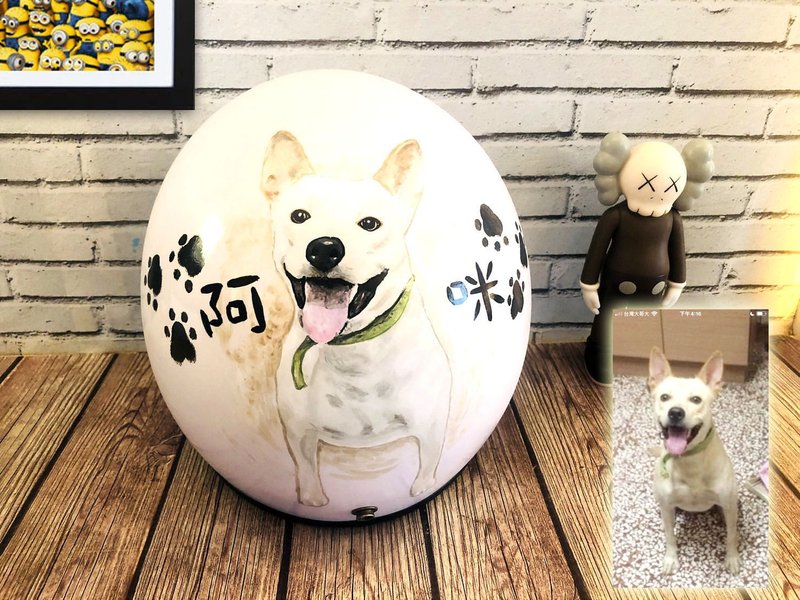 手绘疯 定制化 狗狗 猫猫 安全帽 彩绘 纪念 礼物 生日 情人节 - 订制画像 - 其他材质 多色