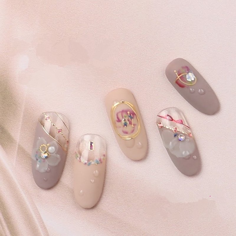 【 DIY 美甲】Nail Look 美甲装饰艺术贴纸 玫瑰缎带 - 指甲油/指甲贴 - 纸 金色