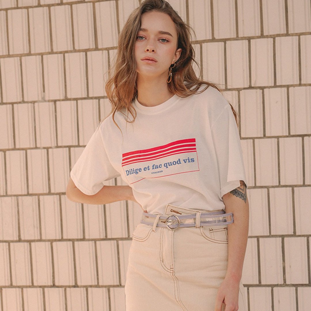 VITALSIGN Dilige et fac quod vis T-Shirt (White) - 女装 T 恤 - 棉 白色