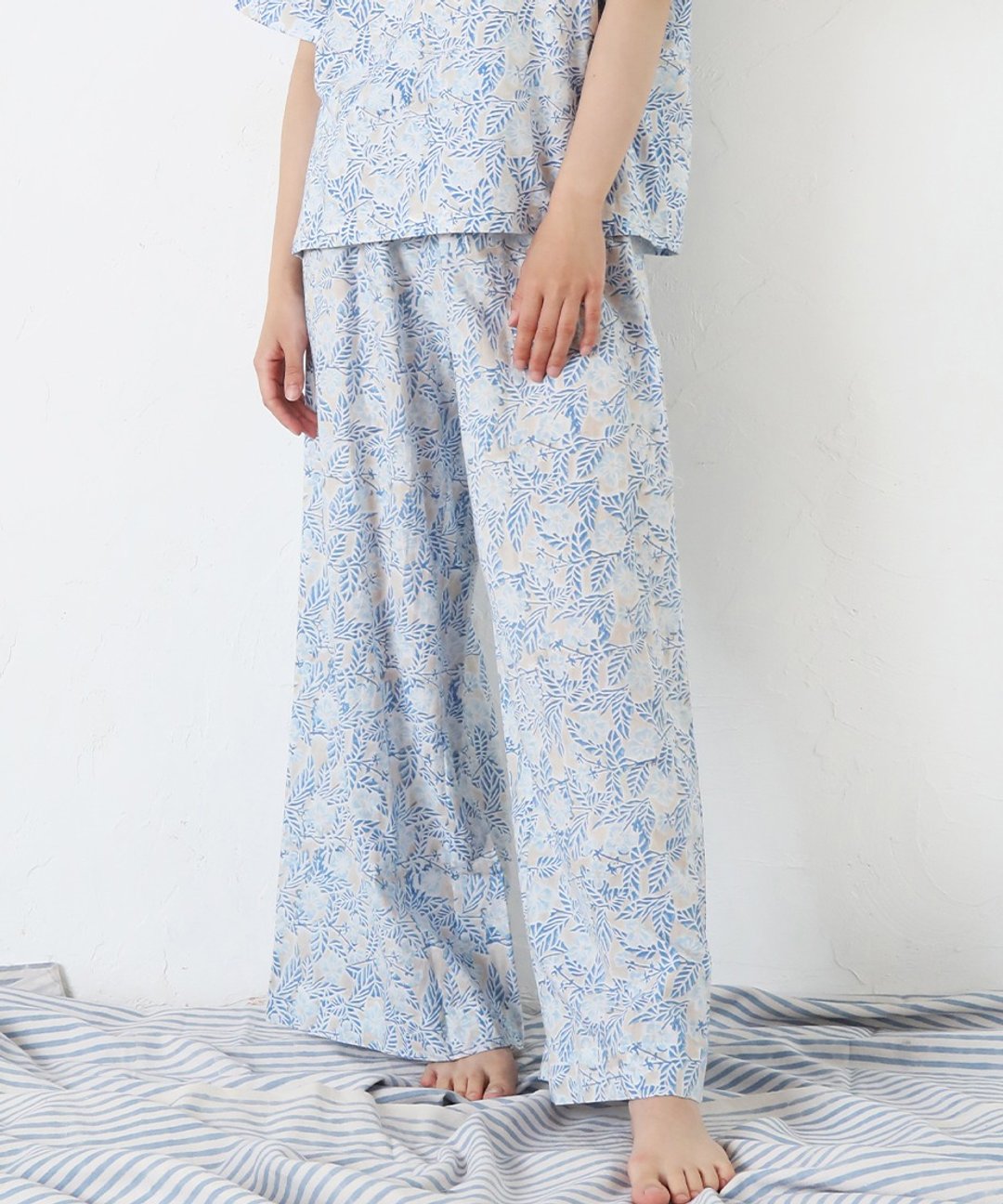 Kadi Pajamas Pants Long / Bell flower - 居家服/睡衣 - 棉．麻 