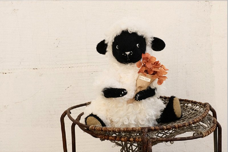 【中等难度系列】小黑脸儿/DIY材料包 原创毛绒关节玩偶玩具 - 编织/刺绣/羊毛毡/裁缝 - 其他材质 