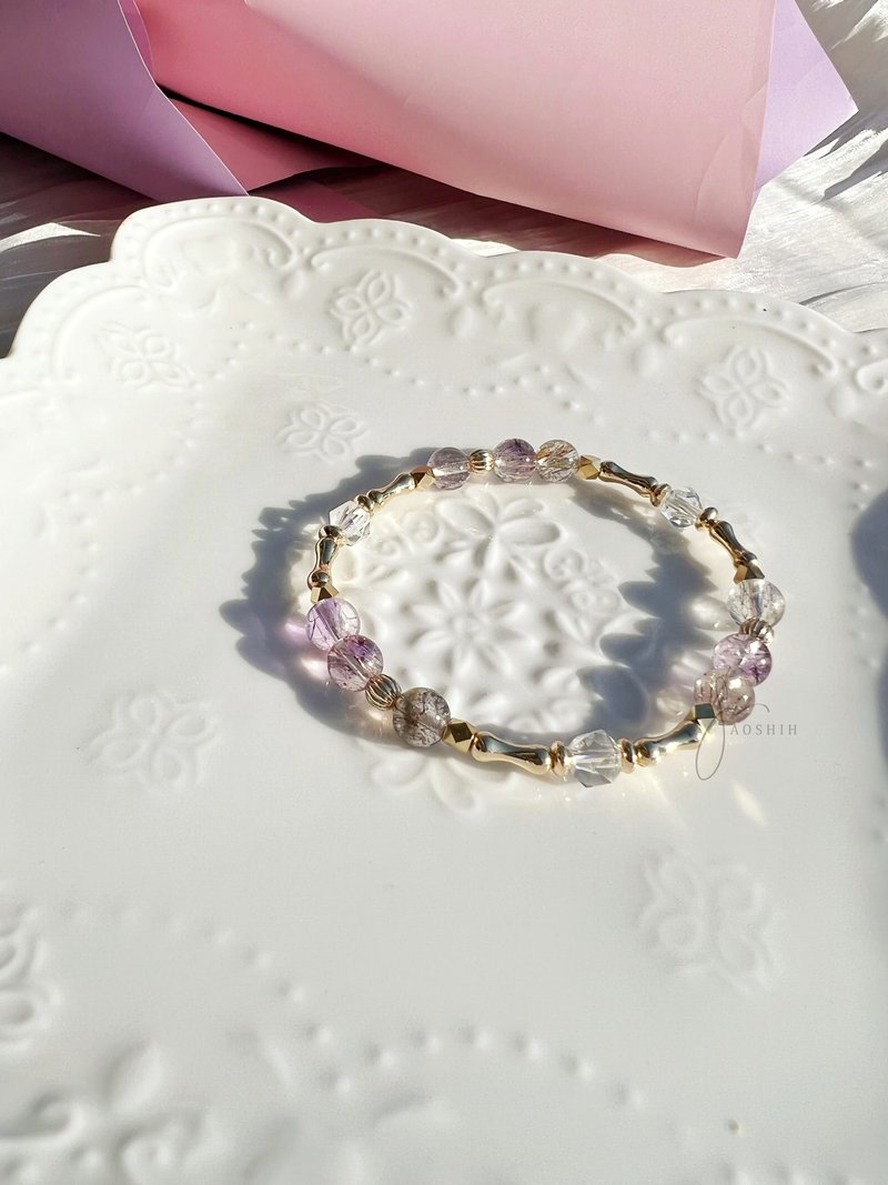 超七 白水晶 天然石 水晶 手链 手环 定制 - 手链/手环 - 水晶 