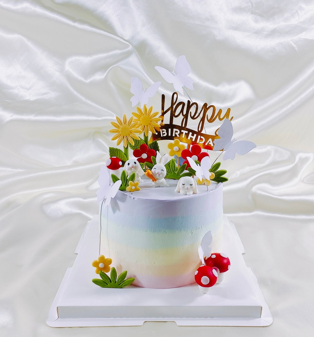 兔子 蝴蝶 生日蛋糕 定制化 宝宝 蛋糕 甜点 母亲节 6 8寸 面交 - 蛋糕/甜点 - 新鲜食材 多色