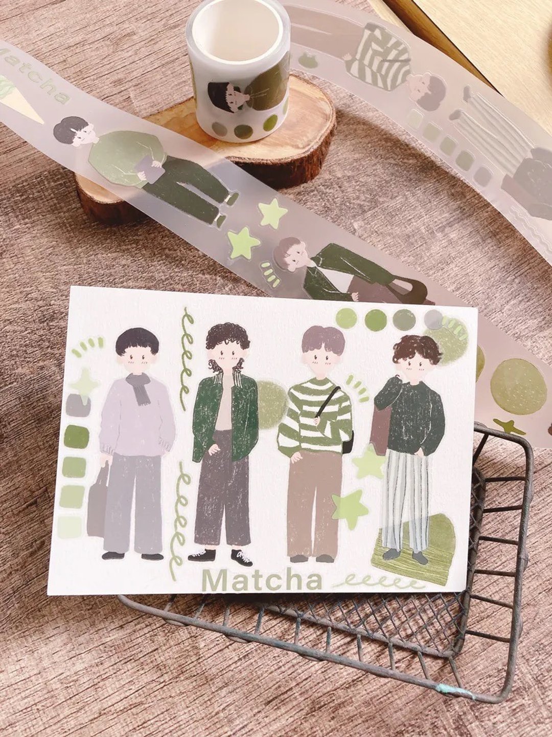 抹茶与男孩 纸胶带 - 纸胶带 - 塑料 绿色