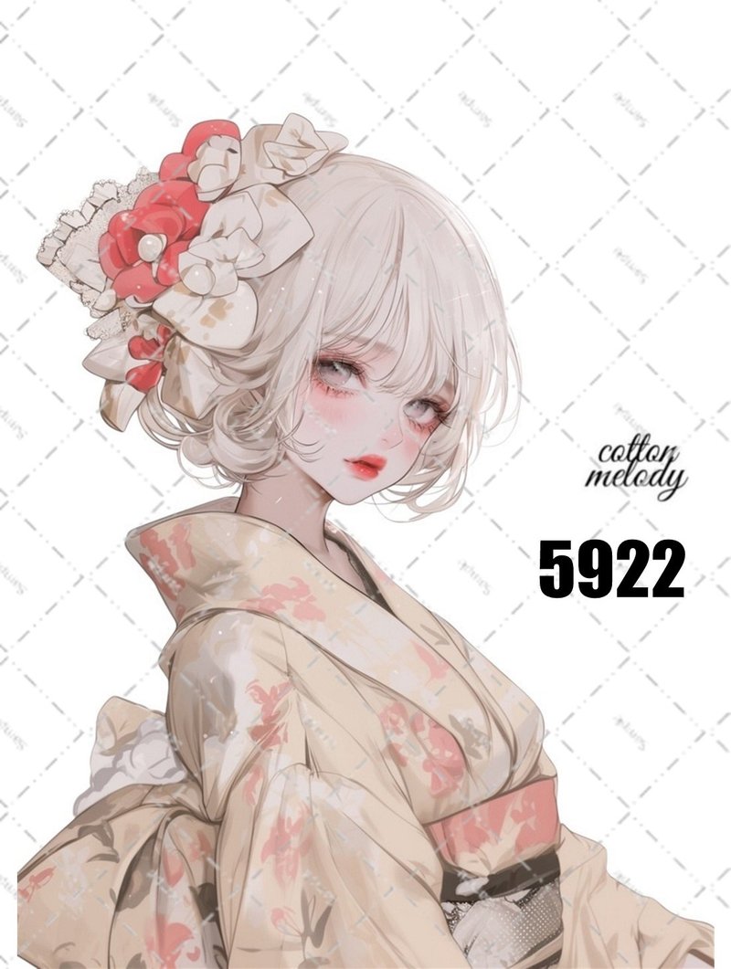 original sticker no.5922 人物贴纸 原创贴纸 人物贴纸 女孩贴纸 原创人物贴纸 - 贴纸 - 纸 